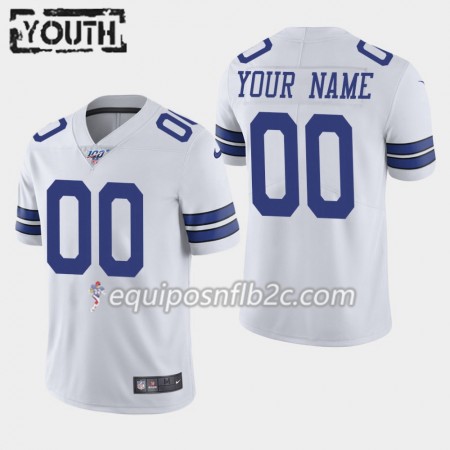 Camiseta Niño NFL Dallas Cowboys Personalizar Nike Blanco 100th